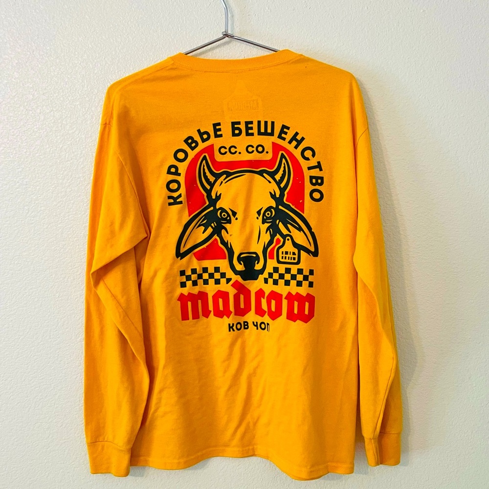 Mad cow long sleeve yellow shirt